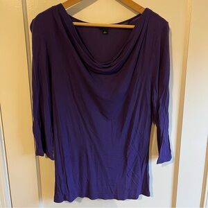 Banana Republic Women’s Purple Cowl Neck Long Sleeve Shirt, L